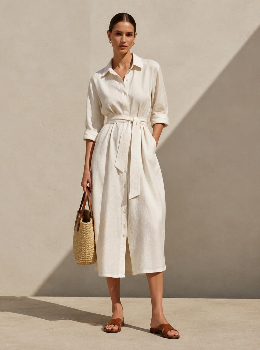 Mira Linen Shirt Dress