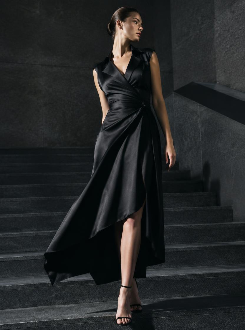 Noor Satin Wrap Dress